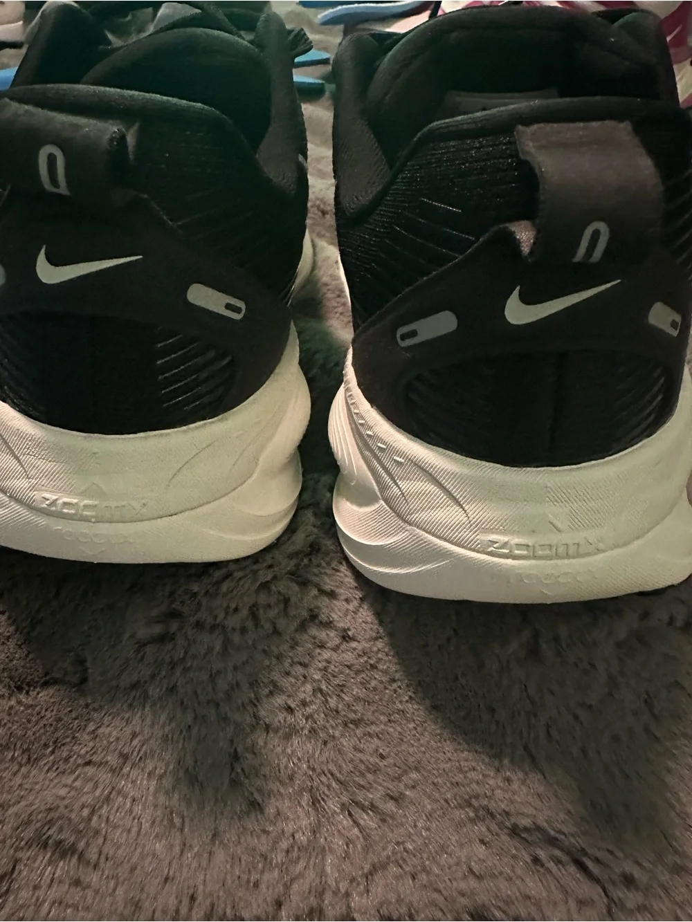 Nike Black and White ZoomX Vomero 18 Running Shoes